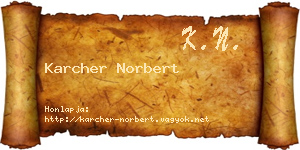 Karcher Norbert névjegykártya